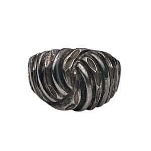 Vintage Sterling Silver Textured Band Ring Size 7